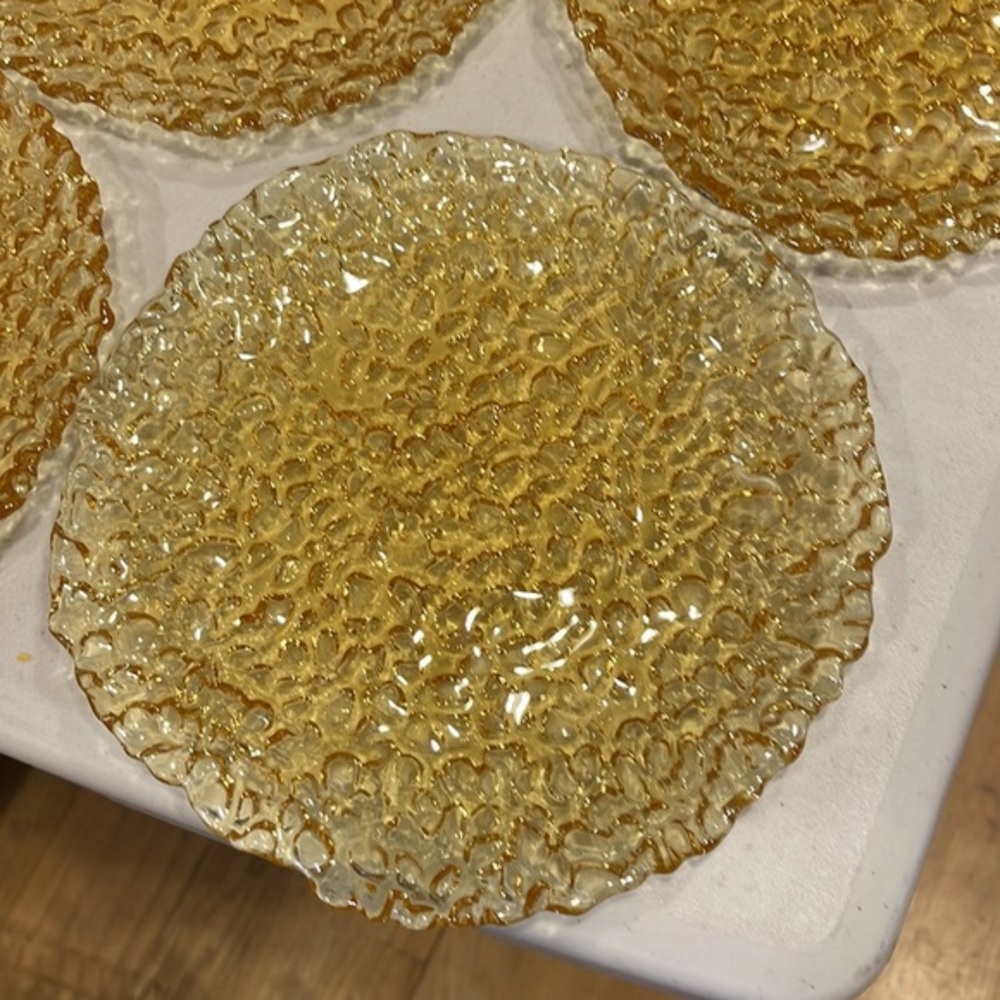 Dapple Amber Glass Dishes - Picture 2 of 5
